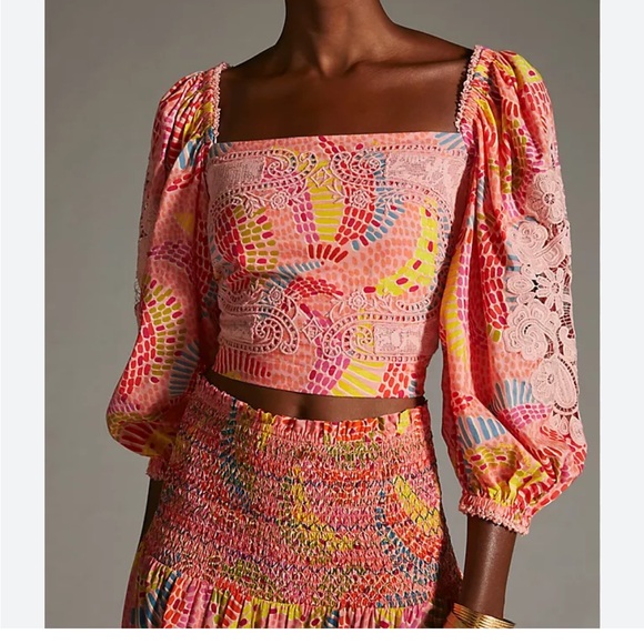 FARM Rio Tops - FARM Rio Dotted Bananas Crop Top